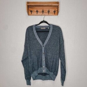 Brandini‎ | Navy Cardigan Sweater Wool Blend large
